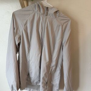 Light Gray Hooded women’s Jacket - Lightweight Windbreaker